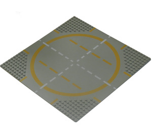 LEGO Light Gray Baseplate 32 x 32 Road 9-Stud Landing Pad Type 1 (Yellow)