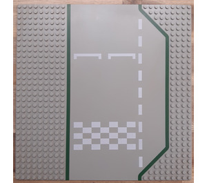 LEGO Gris clair Plaque de Base 32 x 32 Road 9-Stud Layby avec Racetrack
