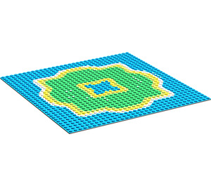 LEGO Light Gray Baseplate 32 x 32 with Island and Lagoon in the Center (3811)