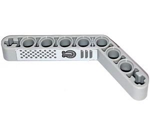 LEGO Light Gray Beam Bent 53 Degrees, 4 and 6 Holes with Dots, Round Hatch, Air Vents Sticker (6629 / 42149)