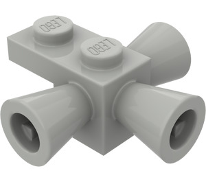 LEGO Gris clair Brique 1 x 1 avec Positioning Rockets (3963)