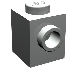LEGO Lichtgrijs Steen 1 x 1 met Stud Aan een Kant (87087)