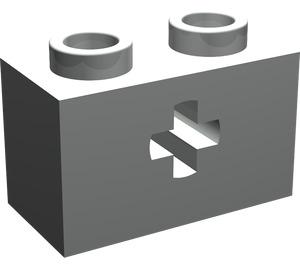 LEGO Lichtgrijs Steen 1 x 2 met As Gat ('+' Opening en studhouder aan de onderzijde) (32064)