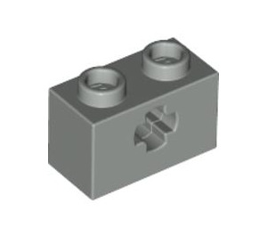 LEGO Light Gray Brick 1 x 2 with Axle Hole ('+' Opening and Bottom Tube) (31493 / 32064)