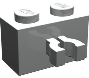 LEGO Light Gray Brick 1 x 2 with Vertical Clip (Gap in Clip) (30237)