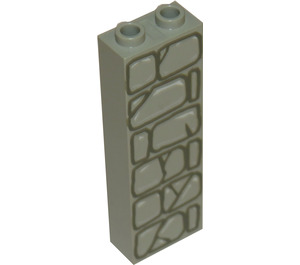 LEGO Grigio chiaro Mattoncino 1 x 2 x 5 con Brickwork con supporto per bottoncino (2454 / 40454)