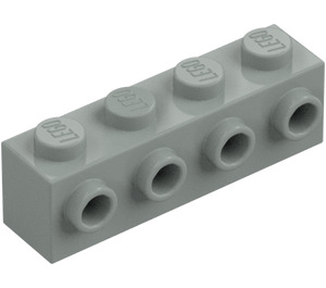 LEGO Vaaleanharmaa Palikka 1 x 4 jossa 4 Nupit päällä Yksi Sivu (30414)