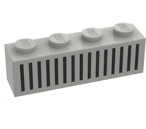 LEGO Grigio chiaro Mattoncino 1 x 4 con Nero 15 Bars Griglia (3010)