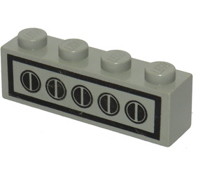 LEGO Světle šedá Kostka 1 x 4 s Homemaker Stove Switch (3010)