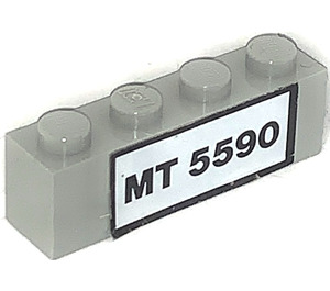 LEGO Light Gray Brick 1 x 4 with 'MT 5590' Sticker (3010)