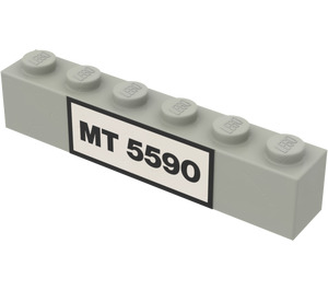 LEGO Light Gray Brick 1 x 6 with 'MT 5590' Sticker (3009)