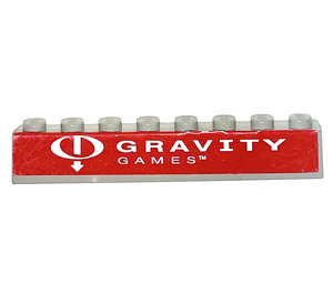 LEGO Light Gray Brick 1 x 8 with 'GRAVITY GAMES' Sticker (3008)