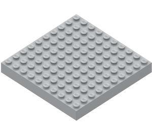 LEGO Light Gray Brick 10 x 10 without Bottom Tubes with plus Cross Support