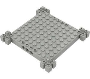 LEGO Ljusgrå Kloss 12 x 12 x 1 med Grooved Hörn Supports (30645)