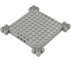 LEGO Light Gray Brick 12 x 12 x 1 with Grooved Corner Supports (30645)