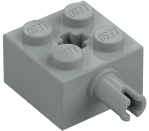 LEGO Ljusgrå Kloss 2 x 2 med Stift och axelhål (6232 / 42929)