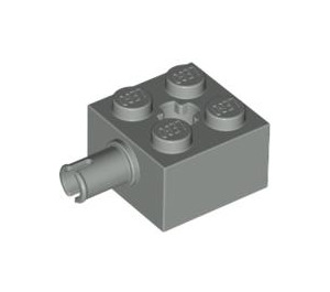 LEGO Light Gray Brick 2 x 2 with Pin and Axlehole (6232 / 42929)