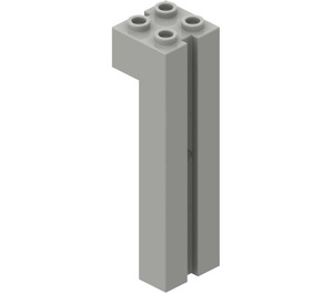LEGO Light Gray Brick 2 x 2 x 6 with Groove (6056)