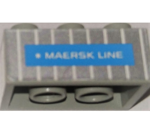LEGO Light Gray Brick 2 x 3 with Maersk Line Container Sticker (3002)
