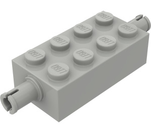 LEGO Světle šedá Kostka 2 x 4 s Špendlíky (6249 / 65155)