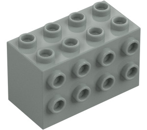 LEGO Světle šedá Kostka 2 x 4 x 2 s Cvočky na Strany (2434)