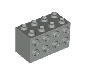 LEGO Hellgrau Backstein 2 x 4 x 2 mit Bolzen auf Sides (2434)