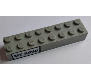LEGO Gris clair Brique 2 x 8 avec 'MT 5590' Autocollant (3007)