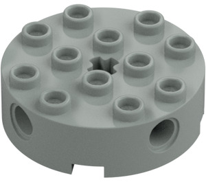 LEGO Light Gray Brick 4 x 4 Round with Holes (6222)