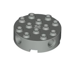 LEGO Light Gray Brick 4 x 4 Round with Holes (6222)