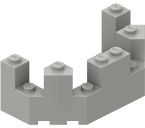 LEGO Light Gray Brick 4 x 8 x 2.3 Turret Top (6066)