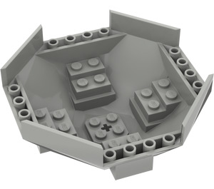 LEGO Grigio chiaro Cabina di pilotaggio 10 x 10 x 4 Octagonal Base (2618)