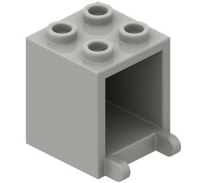 LEGO Světle šedá Kontejner 2 x 2 x 2 se zapuštěnými cvočky (4345 / 30060)