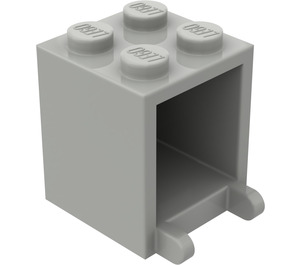 LEGO Světle šedá Kontejner 2 x 2 x 2 s pevnými cvočky (4345)