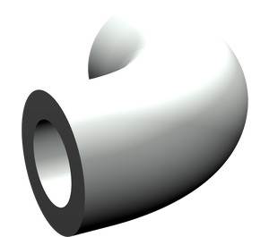 LEGO Light Gray Curved Pipe 1.33 (Old Style) (71076)