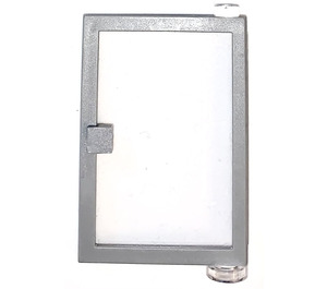 LEGO Light Gray Door 1 x 4 x 5 Right with Transparent Glass (73194)