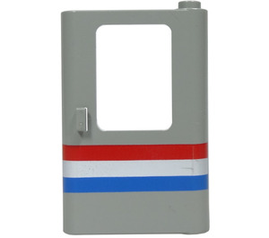 LEGO Light Gray Door 1 x 4 x 5 Train Right with Red/White/Blue Stripe (4182 / 81646)