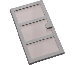 LEGO Light Gray Door 1 x 4 x 6 with 3 Panes and Transparent Black Glass and Handle (76041)