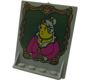 LEGO Lichtgrijs Deur 2 x 8 x 6 Revolving met Shelf Supports met Lady met Purple Robe in Kader (40249)