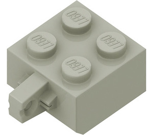 LEGO Lysegrå Hængsel Klods 2 x 2 Låsning med 1 Finger Lodret (intet akselhul) (30389)