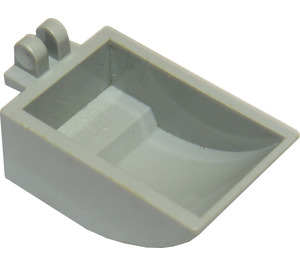 LEGO Light Gray Hinge Bucket 2 x 3 Curved Bottom, Hollow, with 2 Fingers and 2 Studs (4626)