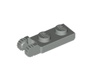 LEGO Hellgrau Scharnier Platte 1 x 2 mit Verriegeln Finger mit Nut (44302)