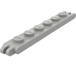 LEGO Light Gray Hinge Plate 1 x 6 with 2 and 3 Stubs On Ends (4504)