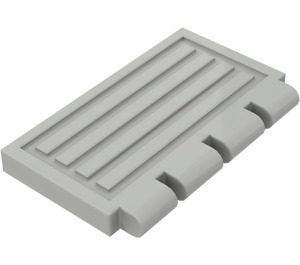 LEGO Lys grå Hengsel Tile 2 x 4 med Ribs (2873)