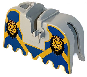 LEGO Light Gray Horse Barding with Lion Heads, Yellow Bars (2490)
