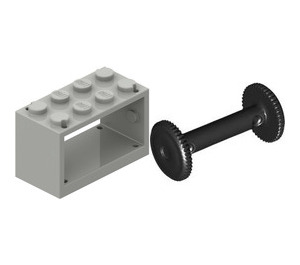 LEGO Light Gray Hose Reel 2 x 4 x 2 Holder with Spool