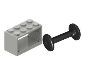 LEGO Lichtgrijs Slang Reel 2 x 4 x 2 Houder met Spool