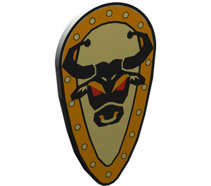 LEGO Light Gray Long Minifigure Shield with Bull Head (2586)