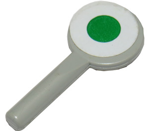 LEGO Light Gray Minifig Signal Holder with White Circle and Green Dot Sticker (3900)