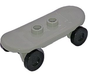 레고 라이트 그레이 Minifig Skateboard with Black Wheels