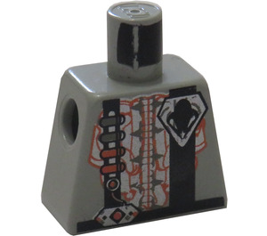 LEGO Gris claro Minifigura Torso sin brazos con Plateado Circuitry y Negro Lines (973)